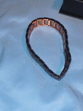 Men's 99.99% Solid Copper Magnetic Bracelet, Black Finish, Gift Box & Sizing Too